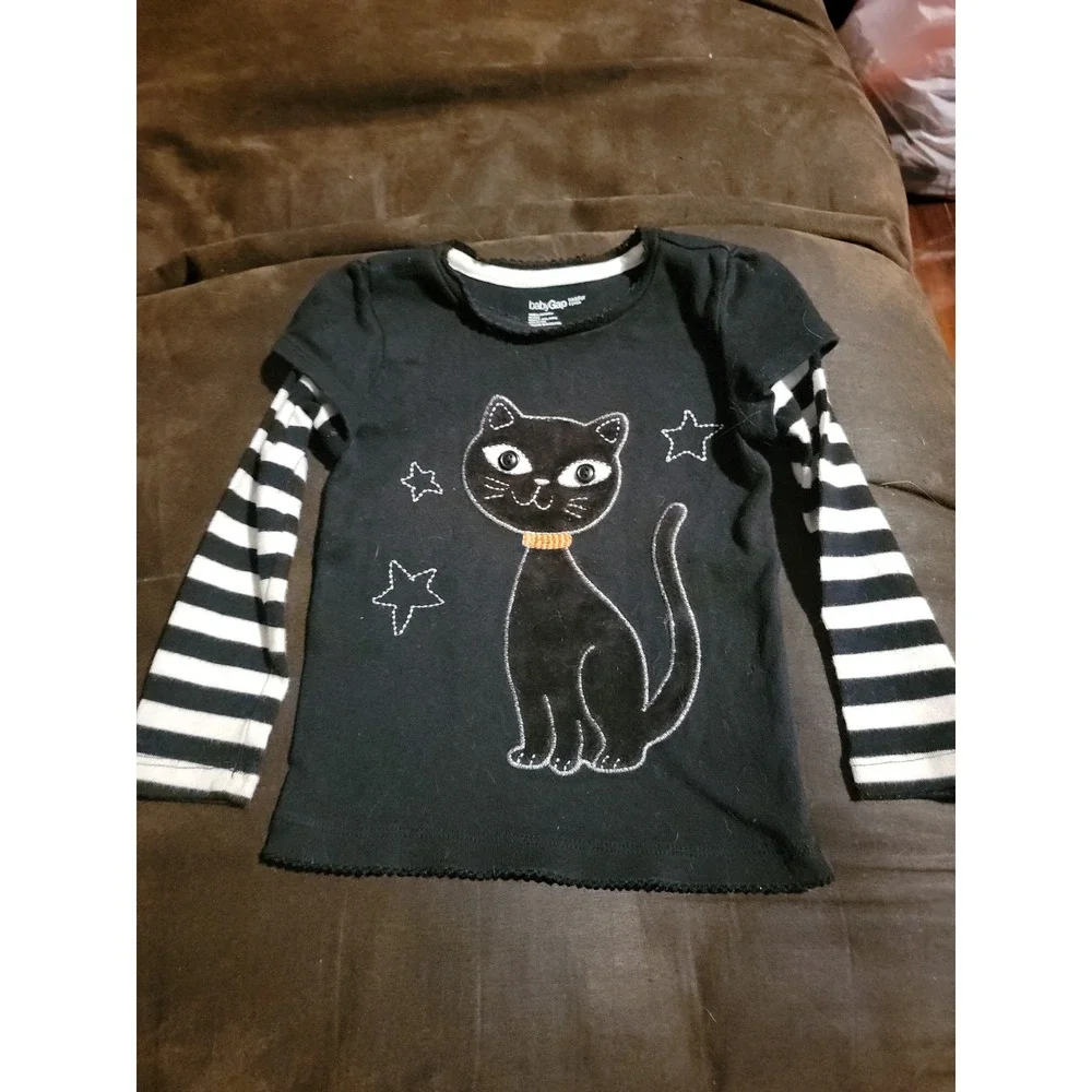 Baby gap black cat Halloween top size 2t 2 years